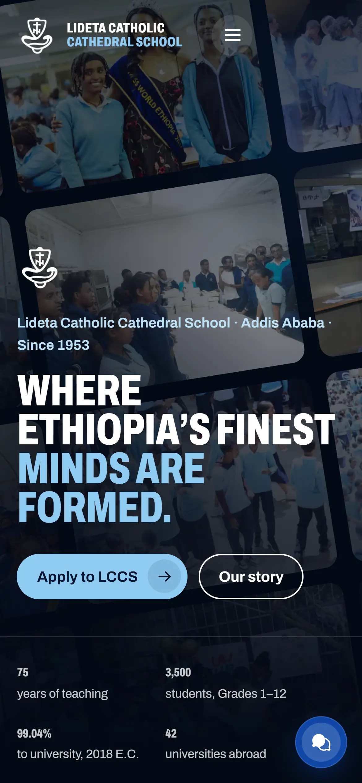 Lideta Catholic Cathedral School on a phone